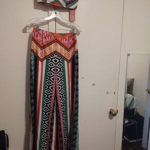 SHEIN Colorful Geometric Wide Leg Pants